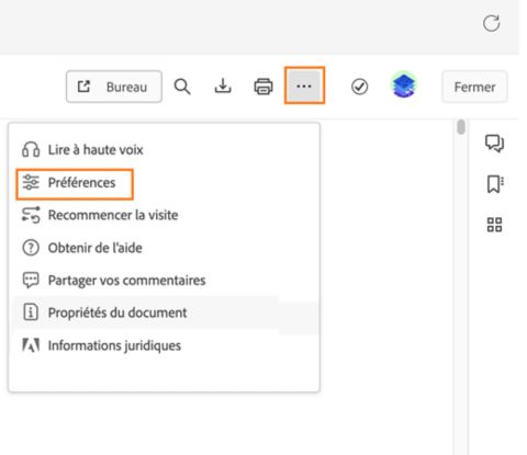 Préférences Acrobat