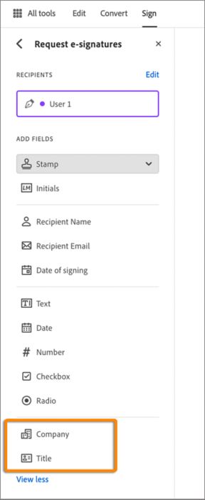 Predhodno izpolnite polji Podjetje in Naziv.