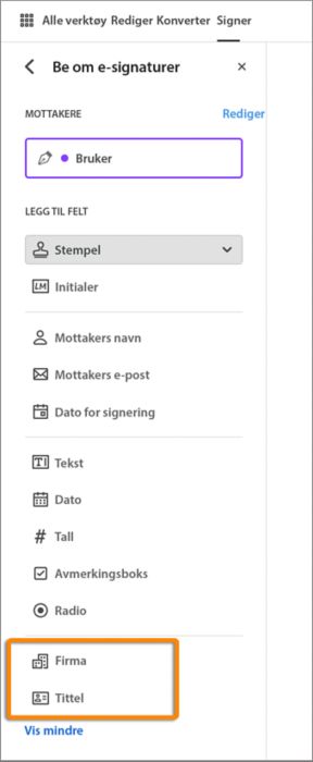 Vul de velden Bedrijf en Functie vooraf in.
