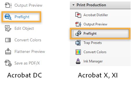 Selectați Preflight