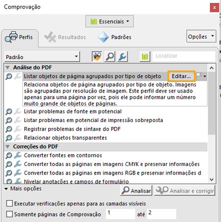 A caixa de diálogo Comprovação será exibida