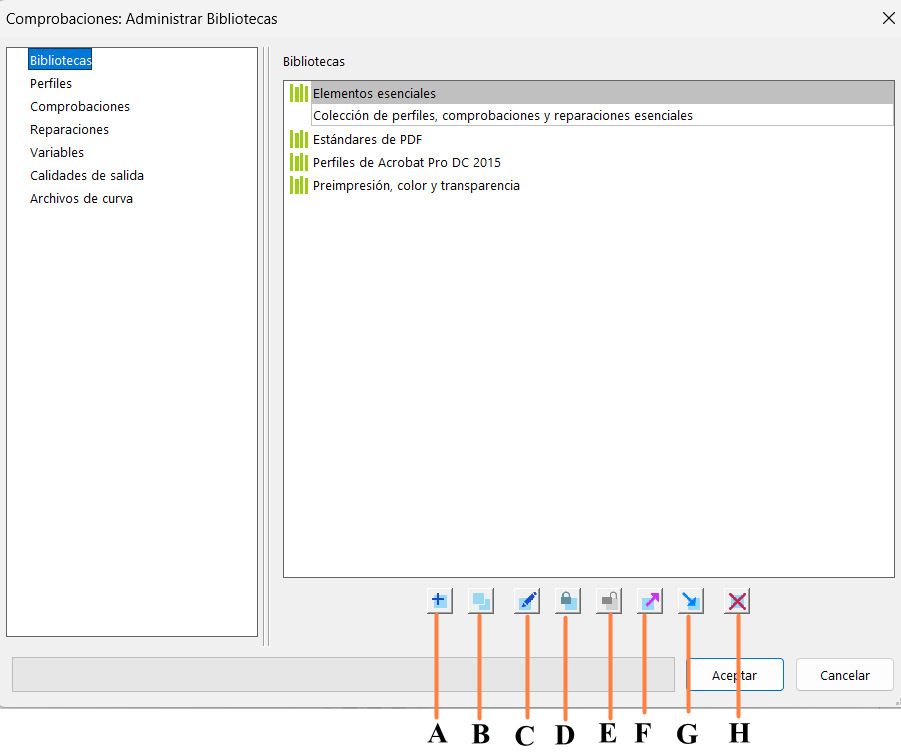Cuadro de diálogo Administrar Bibliotecas se muestra