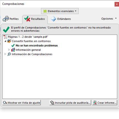 Cuadro de diálogo Comprobaciones con objetos problemáticos