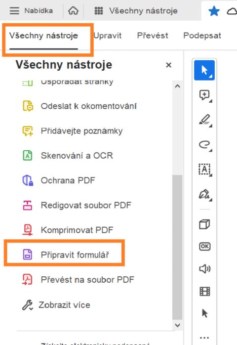 Připravit formulář