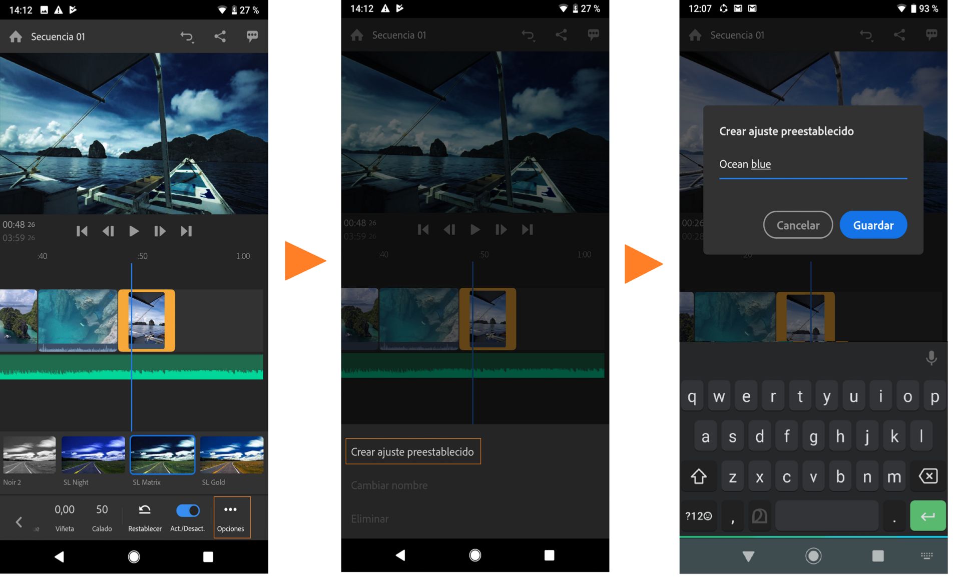 Crea un ajuste preestablecido