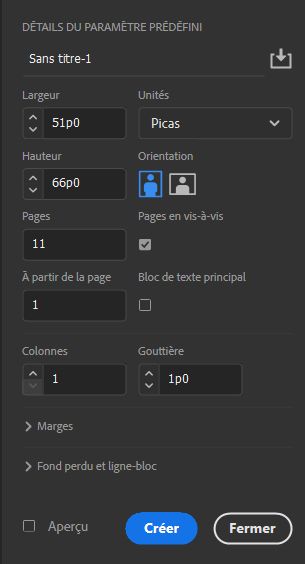 Détails du paramètre prédéfini