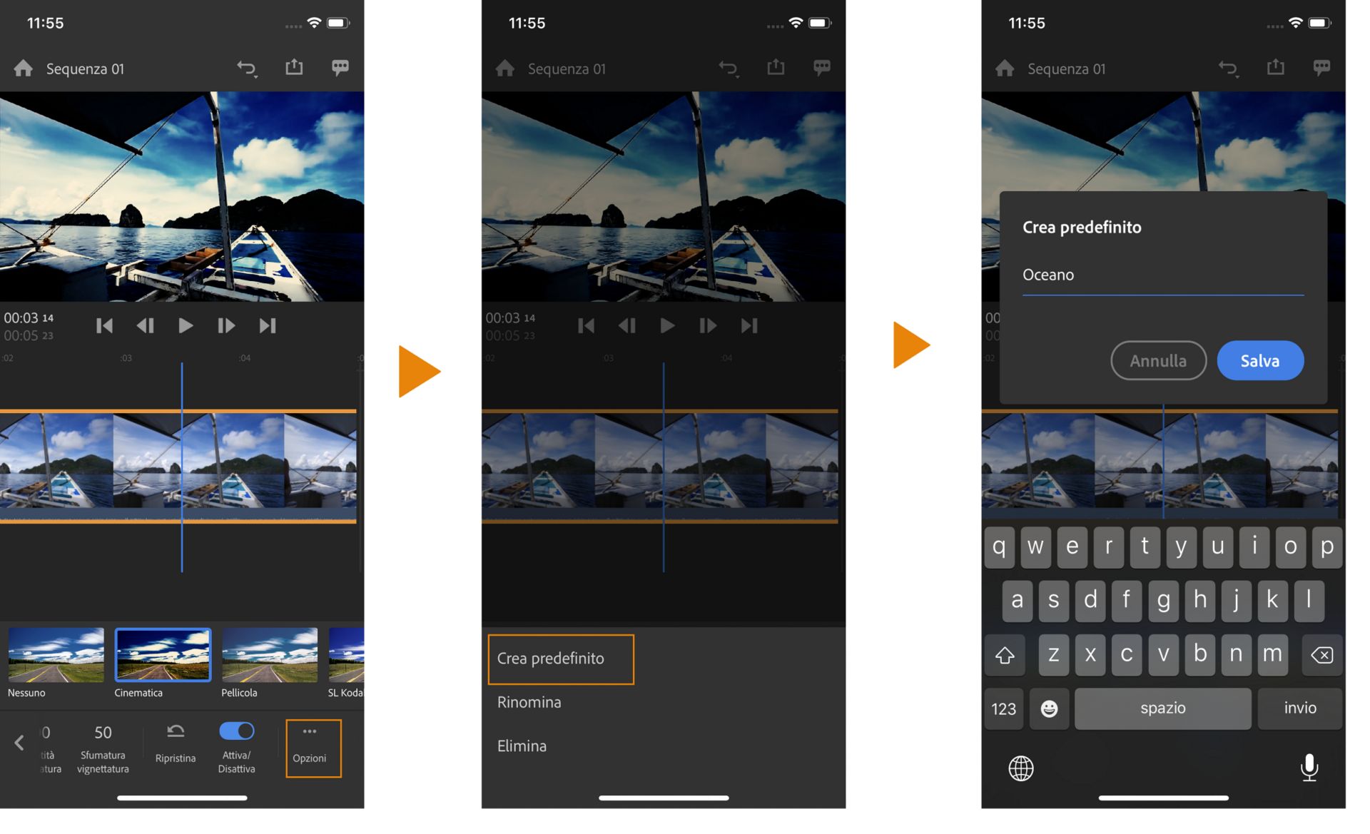 Creare un predefinito