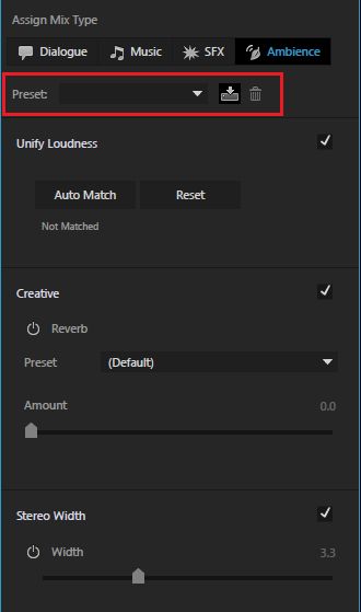 プリセットを作成します。