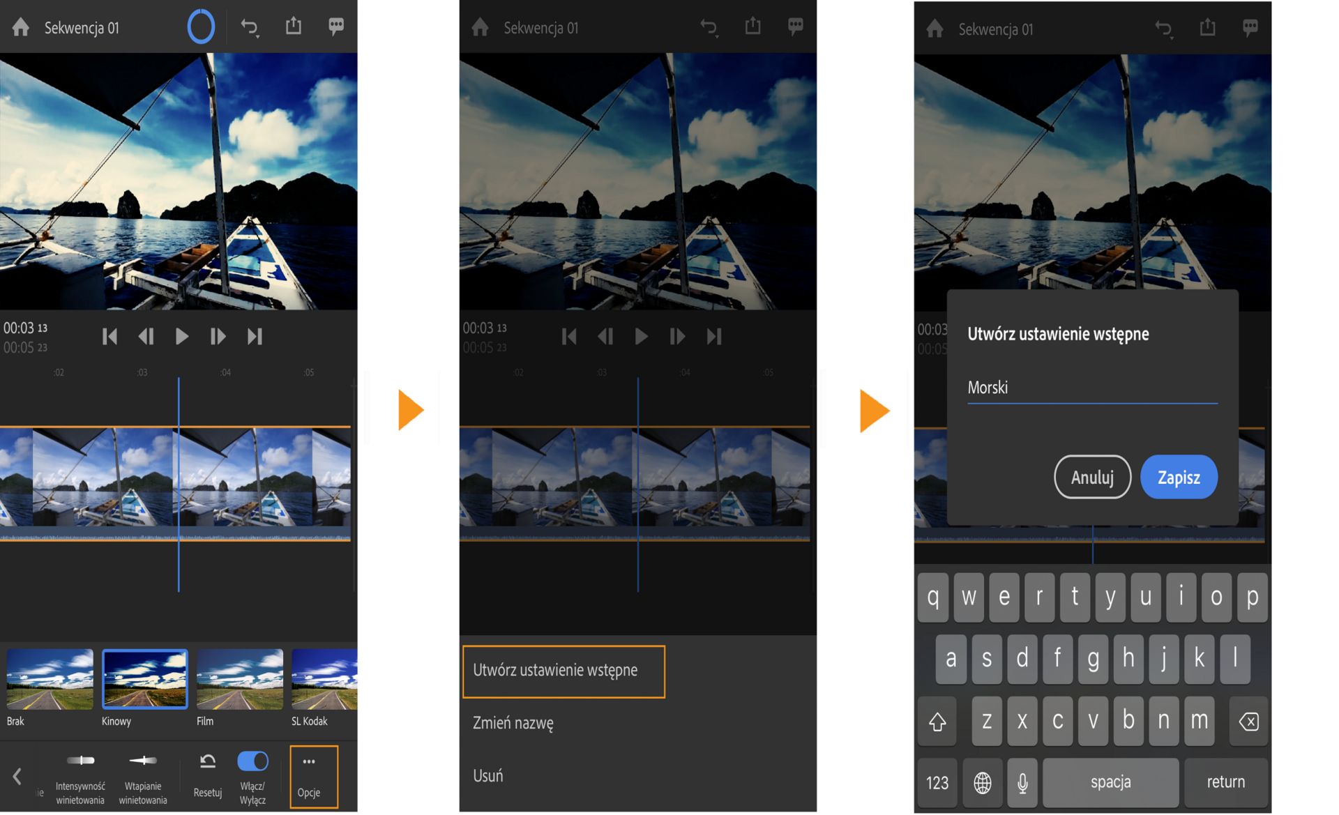 Utwórz ustawienie domyślne