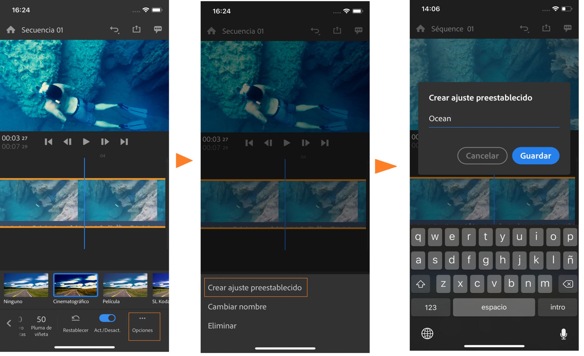 Crea un ajuste preestablecido
