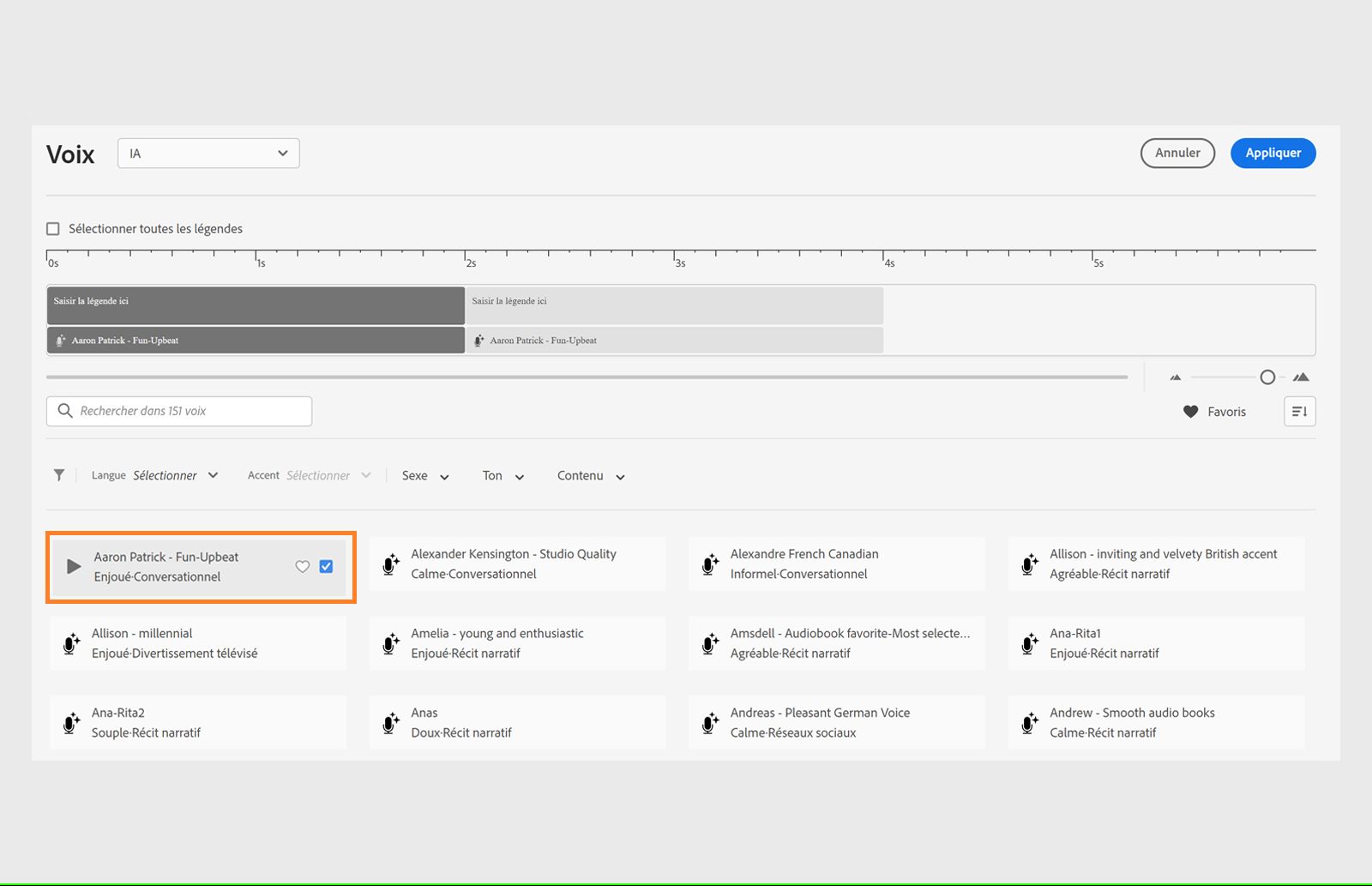 Aperçu de l’audio d’un agent vocal
