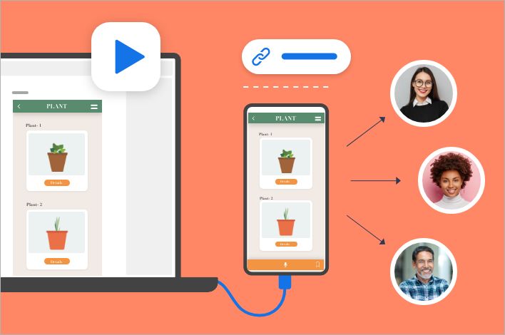 Ver una vista previa del prototipo en la aplicación, en un dispositivo móvil o en un navegador