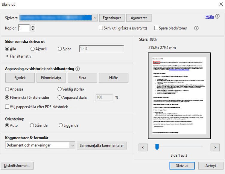 Ny och förbättrad dialogruta för Skriv ut