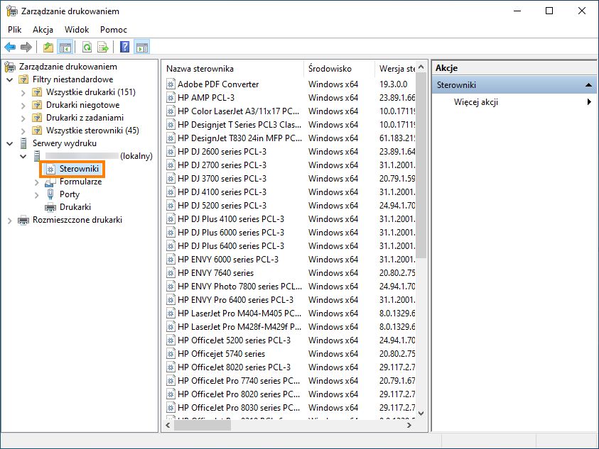 Usuwanie sterownika Adobe PDF Converter