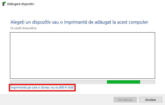 Imprimanta pe care o doresc nu se află în listă.