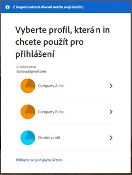 Vyberte profil