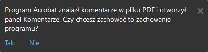 Automatycznie otwórz panel Komentarze 
