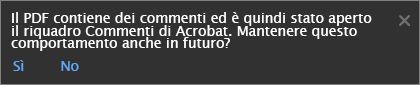 Apri automaticamente il riquadro Commenti 