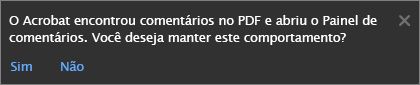 Abra o painel Comentários automaticamente 