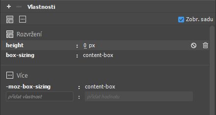 Zakázání/odstranění vlastnosti