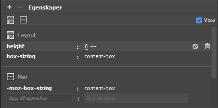 Inaktivera/ta bort egenskap