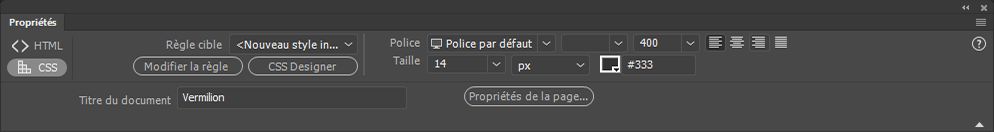 Inspecteur Propriétés (CC)