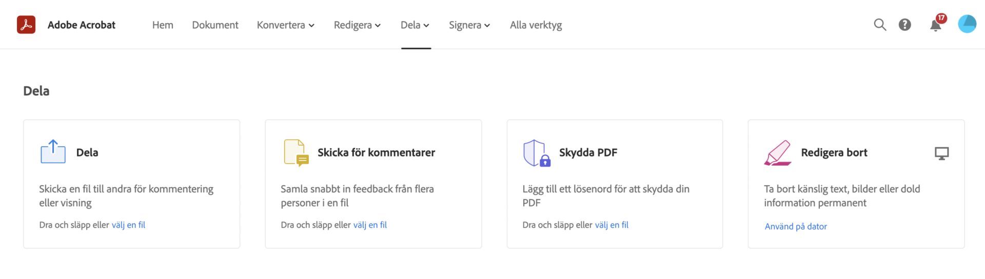 Välj Skydda PDF