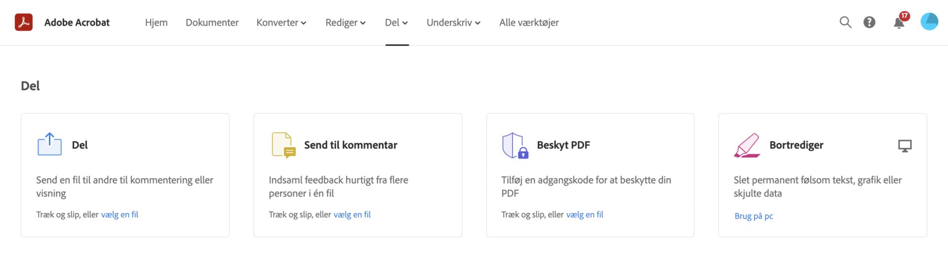 Vælg Beskyt PDF