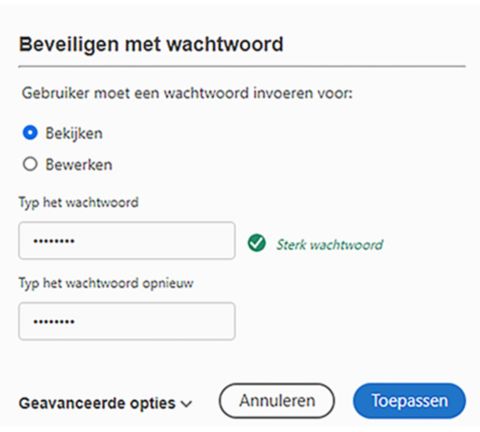 Beveiligen met wachtwoord