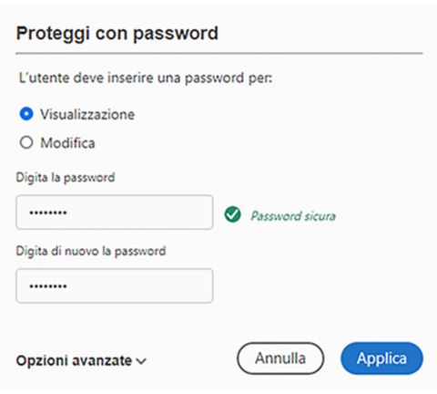 Proteggi con password