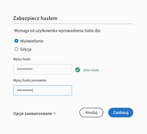 Zabezpiecz hasłem