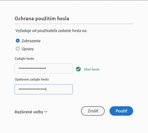 Ochrana použitím hesla
