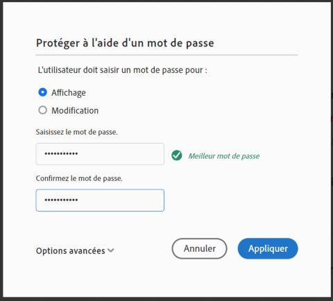 Protéger par mot de passe