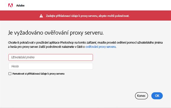 Zkontrolujte nastavení vašeho serveru proxy