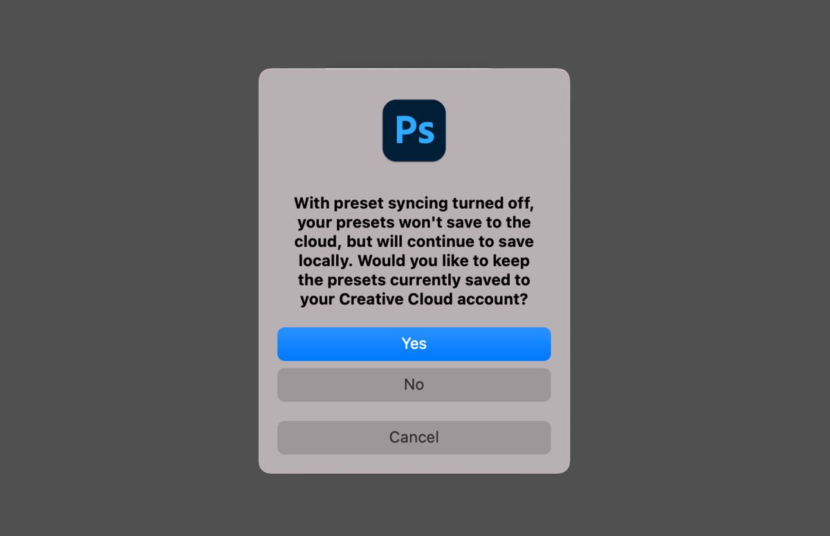 تعطيل Preset Syncing