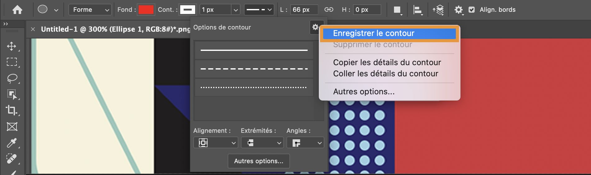 Enregistrer des paramètres de contour dans Photoshop 