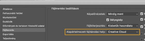 A fájlok mentési helyének beállítása a Photoshopban