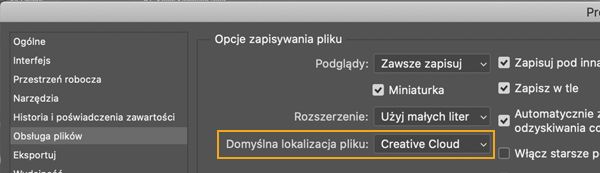 Preferencja Zapisz jako lokalizację pliku 