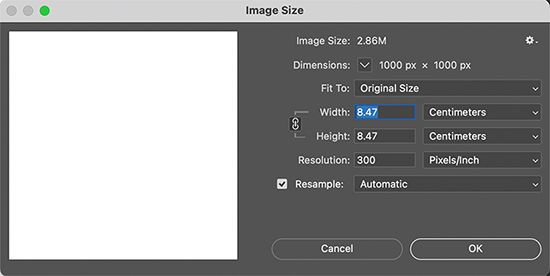 Photoshop image size and resolution