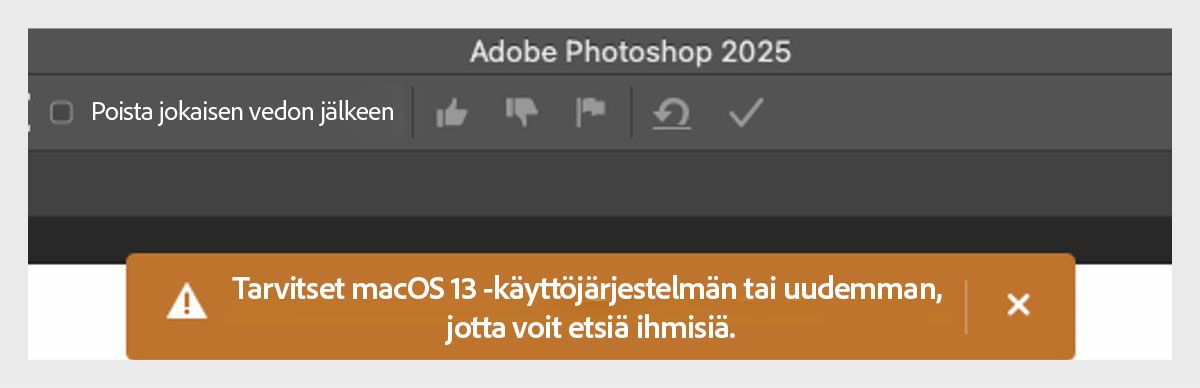 Ihmisten etsimiseen tarvitaan macOS 13 -käyttöjärjestelmä tai uudempi.