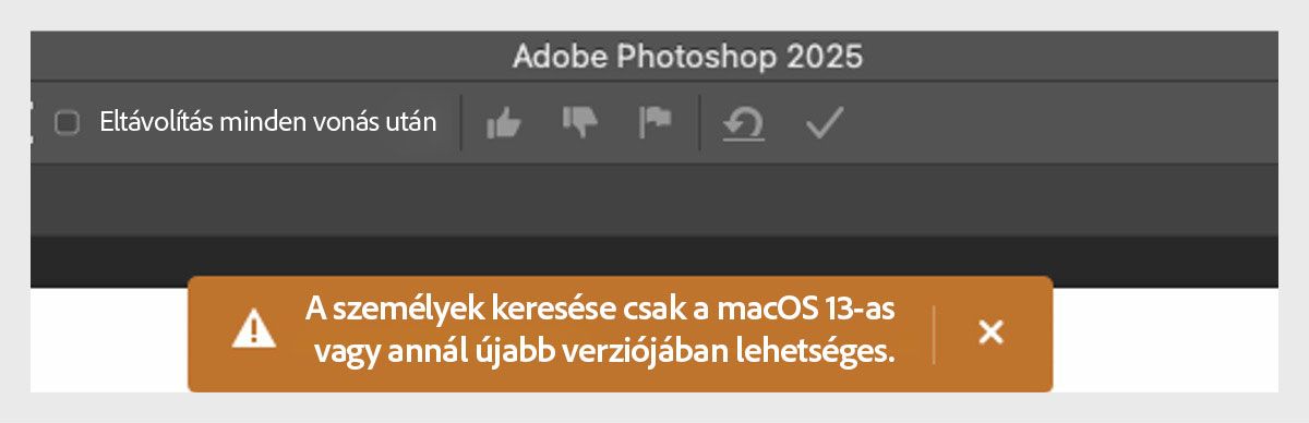 A személyek keresése csak a macOS 13-as vagy annál újabb verzióiban lehetséges