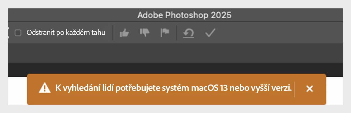 K vyhledání lidí potřebujete systém macOS 13 nebo vyšší verzi