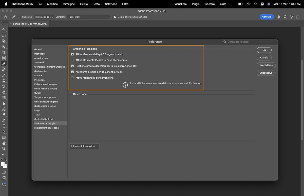 Anteprime tecnologiche in Photoshop