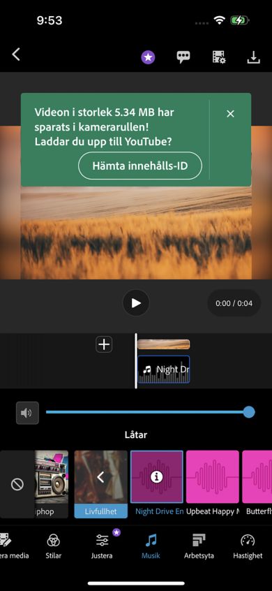 Skärmdump som visar popup-fönstret för att få innehålls-ID