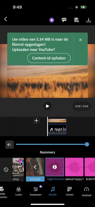 Schermafdruk van het pop-upvenster voor het verkrijgen van content-ID