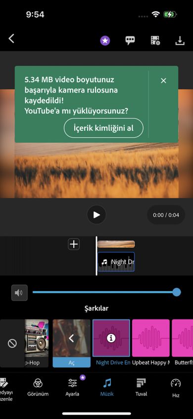 İçerik Kimliği almak için açılan pencereyi gösteren ekran görüntüsü