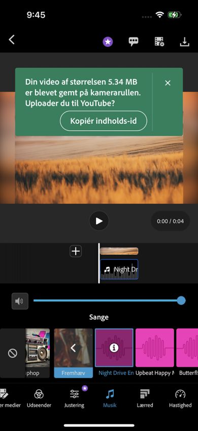 Skærmbillede, der viser pop-op-vinduet til indhentning af indholds-id