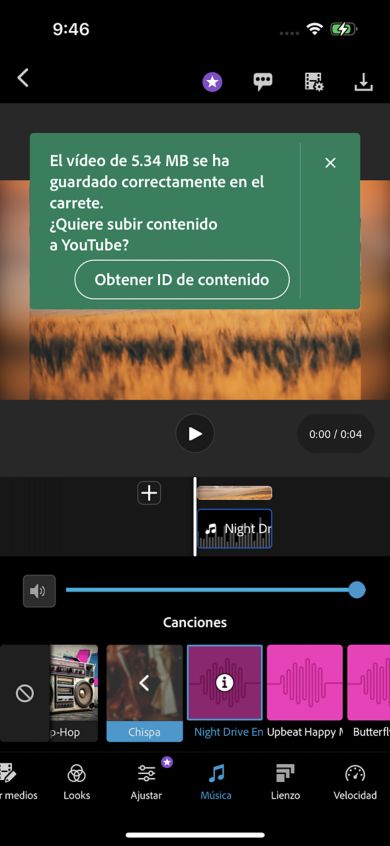Captura de pantalla que muestra la ventana emergente para obtener el ID de contenido