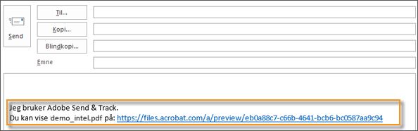 Kobling til vedlagte filer