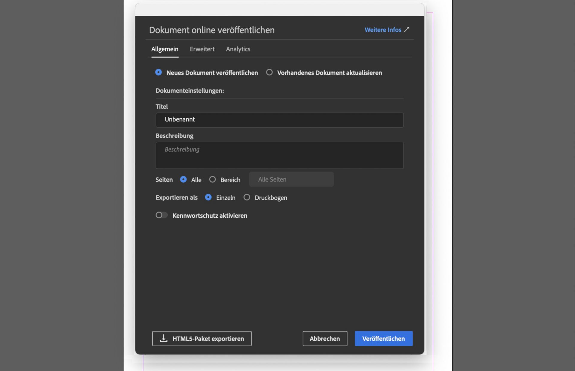 Dialog Online veröffentlichen